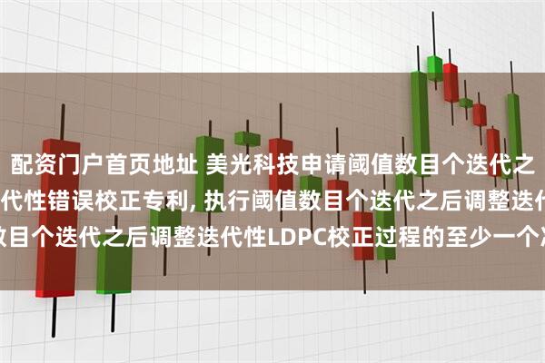 配资门户首页地址 美光科技申请阈值数目个迭代之后利用可调整参数的迭代性错误校正专利, 执行阈值数目个迭代之后调整迭代性LDPC校正过程的至少一个准则