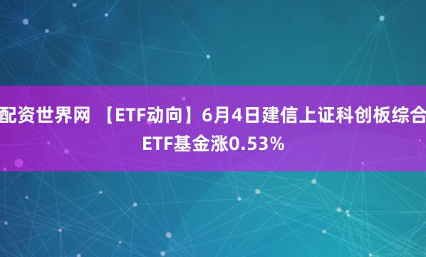配资世界网 【ETF动向】6月4日建信上证科创板综合ETF基金涨0.53%