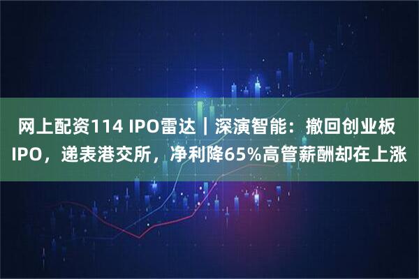 网上配资114 IPO雷达｜深演智能：撤回创业板 IPO，递表港交所，净利降65%高管薪酬却在上涨