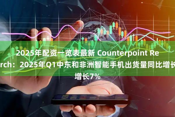 2025年配资一览表最新 Counterpoint Research：2025年Q1中东和非洲智能手机出货量同比增长7%